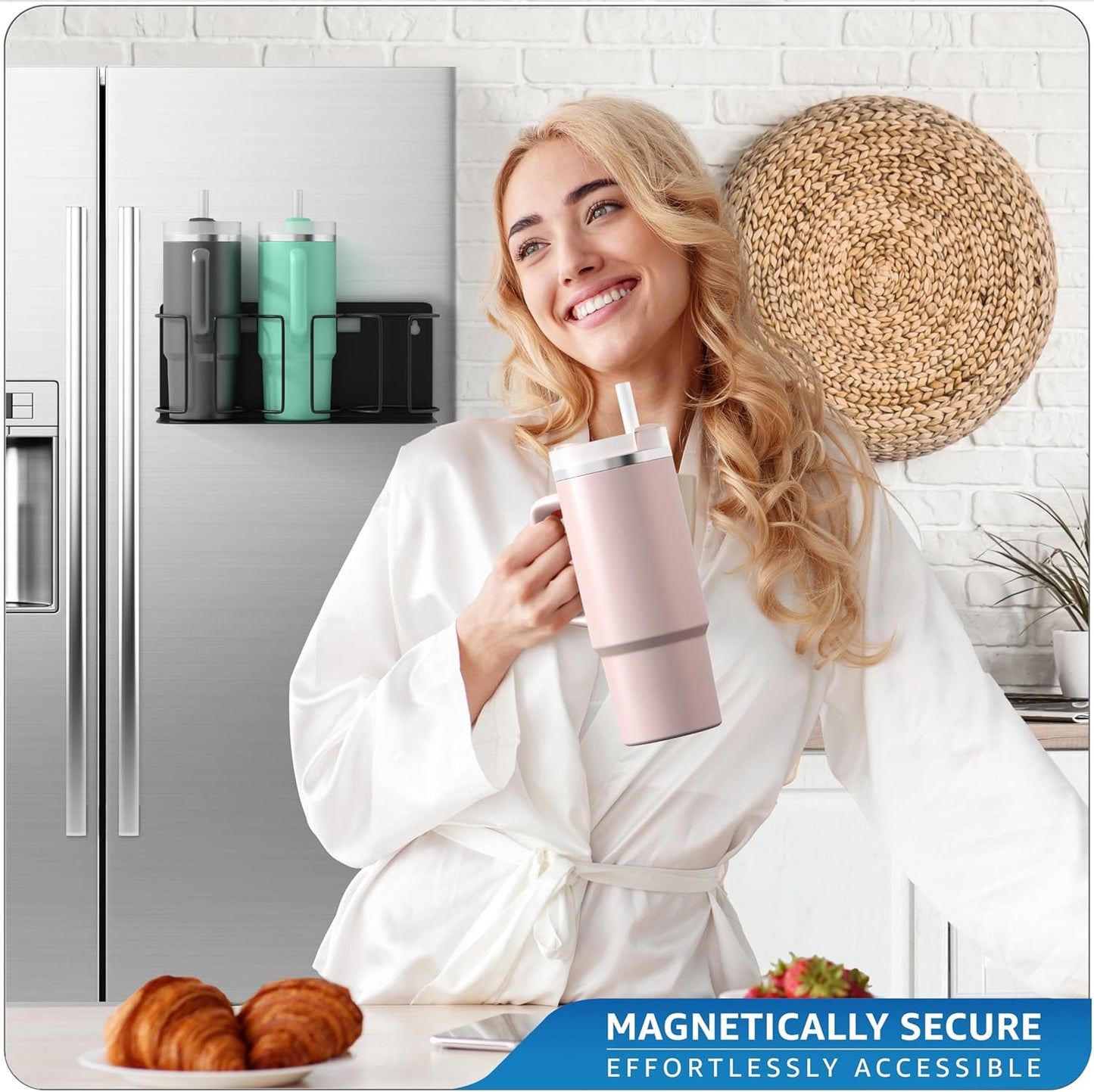 🧲 Cup Organizer | Magnetic/Screw Mount Storage for Kitchen/Fridge/Cabinet 🧺