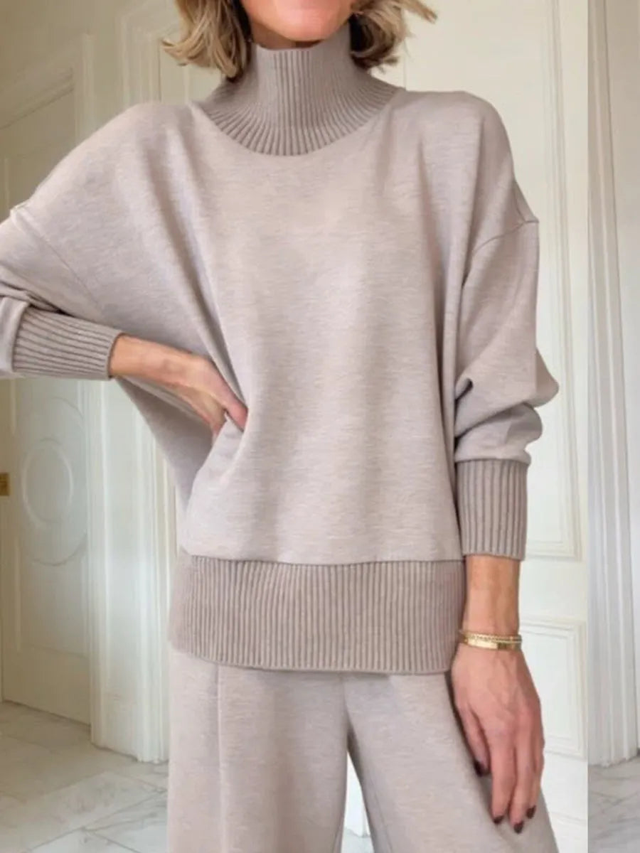 📦📦New Arrivals🔥Casual Travel Stand Collar Side Zipper Top Straight Pants Two-Piece Set
