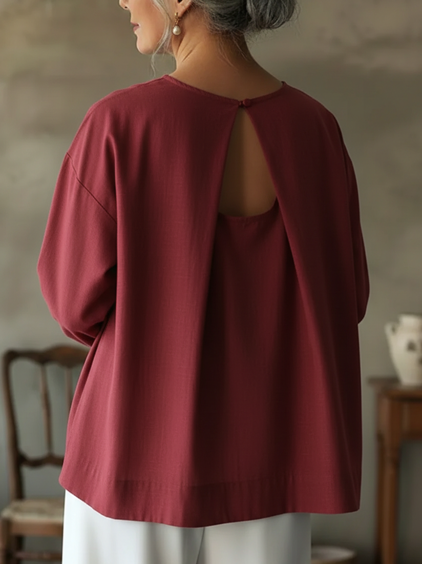 📦📦Elegant Backless Design 100% Cotton Shirt Top