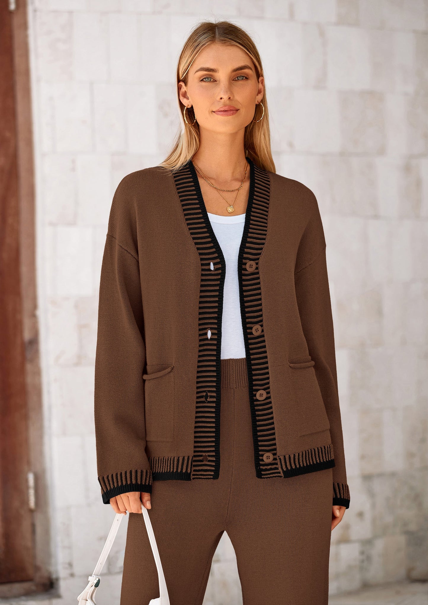 🔥WINTER SALE 50% OFF!❄️ Cozy Knit 2-Piece Cardigan & Wide-Leg Pants Set