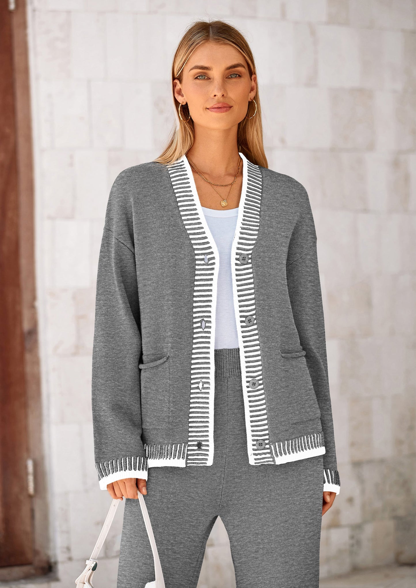 🔥WINTER SALE 50% OFF!❄️ Cozy Knit 2-Piece Cardigan & Wide-Leg Pants Set