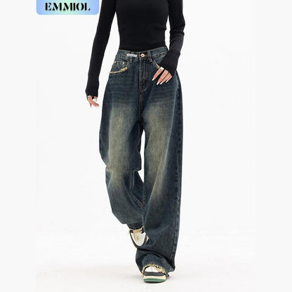 ✨✨Y2K Baggy Wide-Leg Jeans ✨ High-Stretch Denim with 4 Pockets | Streetwear Casual Bottoms