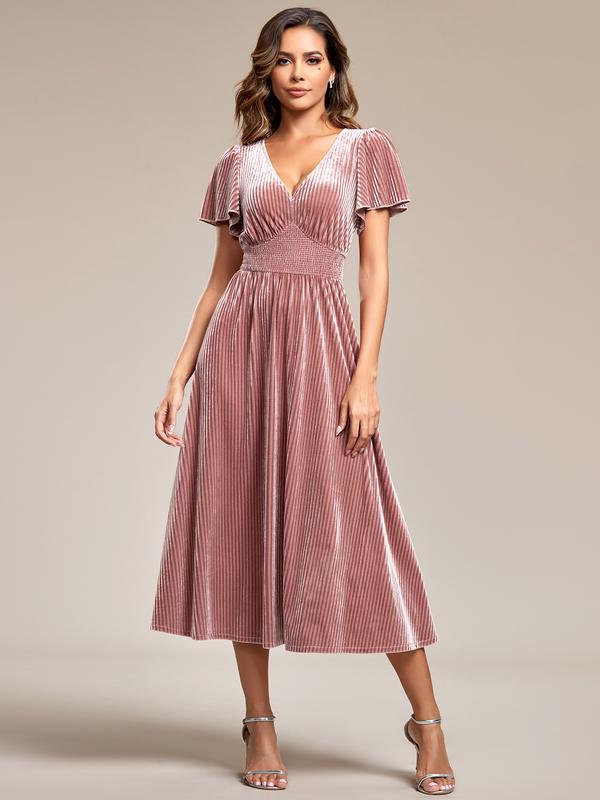 💃 EVER PRETTY Velvet V-Neck Christmas Dress – Elegant, Chic & Perfect for Winter Events! 🎄💖