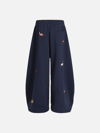 🐶 Aelfric Eden Embroidery Dog Baggy Barrel Sweatpants