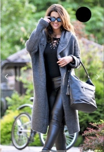 🌾 Women's Plain Textured Hooded Cardigan – Long Knit Button Down Outerwear, Comfy Fall Layer