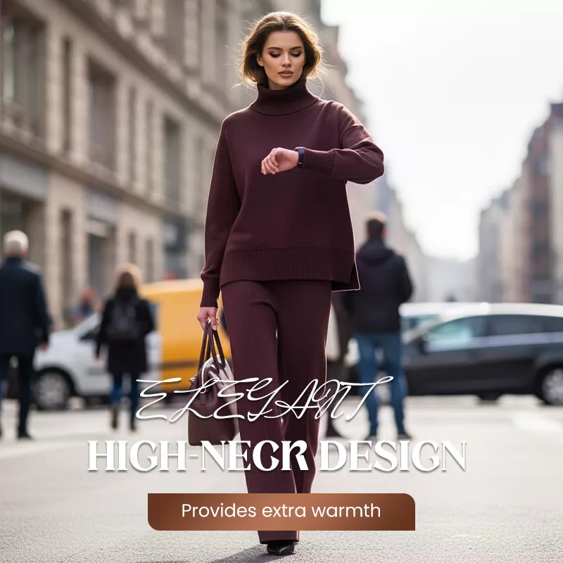 🤩🤩2026 New Arrivals 50% OFF💥High-Neck Side-Zip Sweatshirt & Pants Set 👚👖