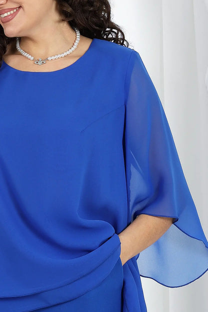 🤩🤩Elegant Layered Chiffon High-Low Top and Pants Two Piece Set (Buy 2 Free Shipping)