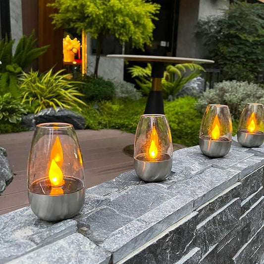 ✨✨6Pack Solar-Powered Flameless Tea Lights (IP65 Waterproof, Dusk-to-Dawn Sensor)