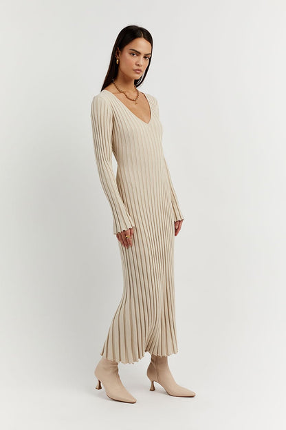 🎉2025 Fall New Long Sleeved Knit Midi Dress