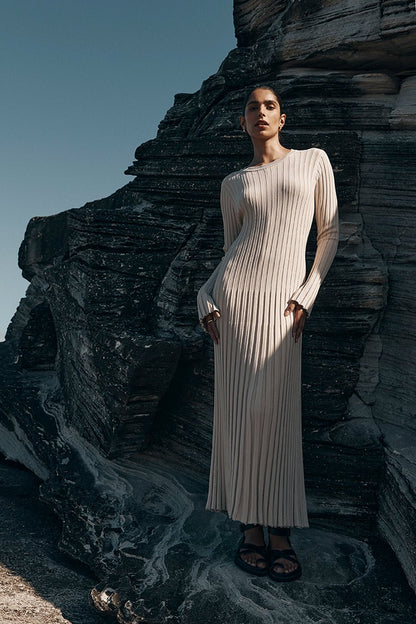 🎉2025 Fall New Long Sleeved Knit Midi Dress