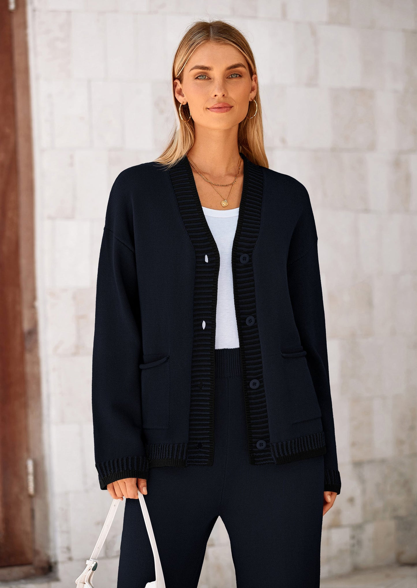 🔥WINTER SALE 50% OFF!❄️ Cozy Knit 2-Piece Cardigan & Wide-Leg Pants Set