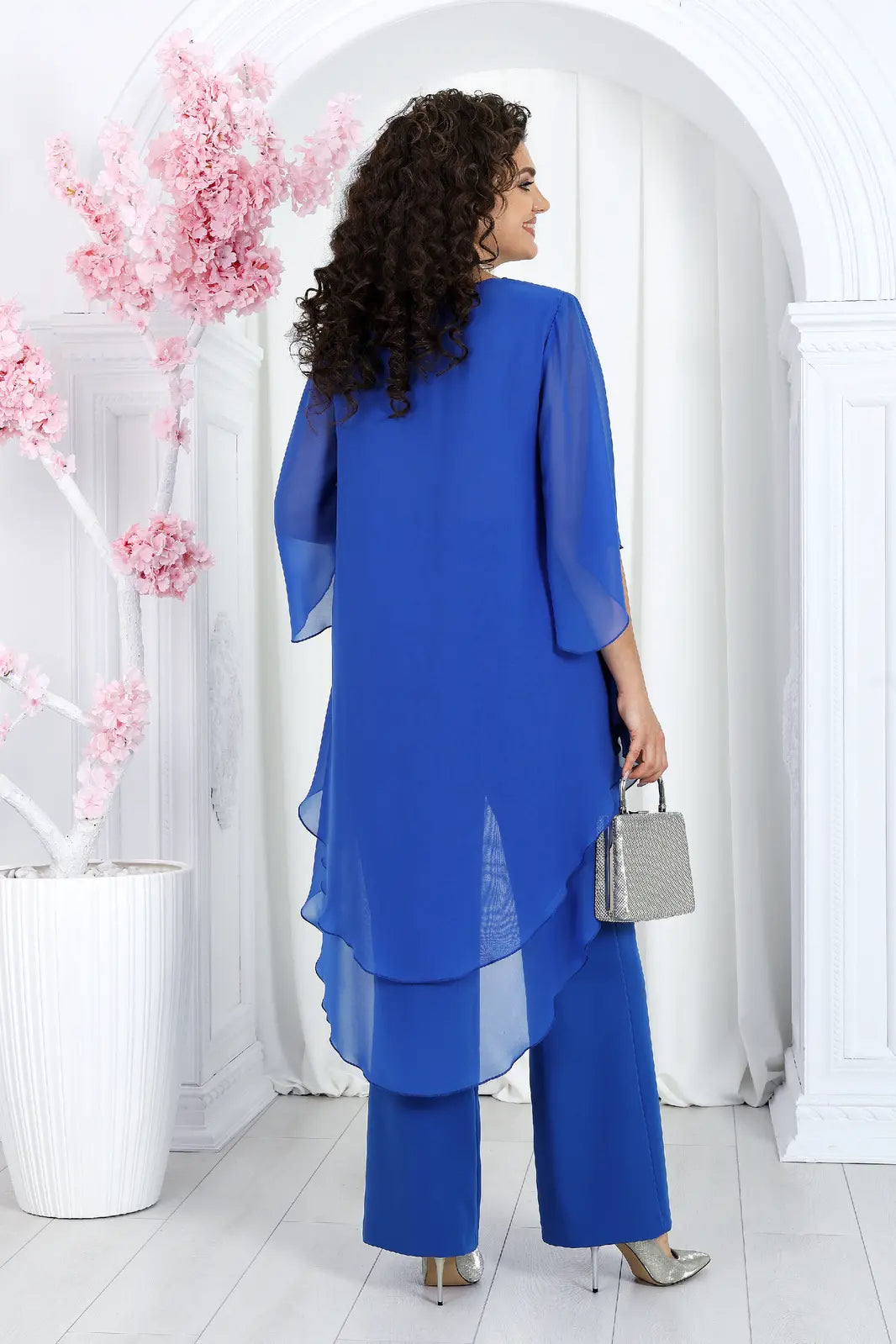 🤩🤩Elegant Layered Chiffon High-Low Top and Pants Two Piece Set (Buy 2 Free Shipping)