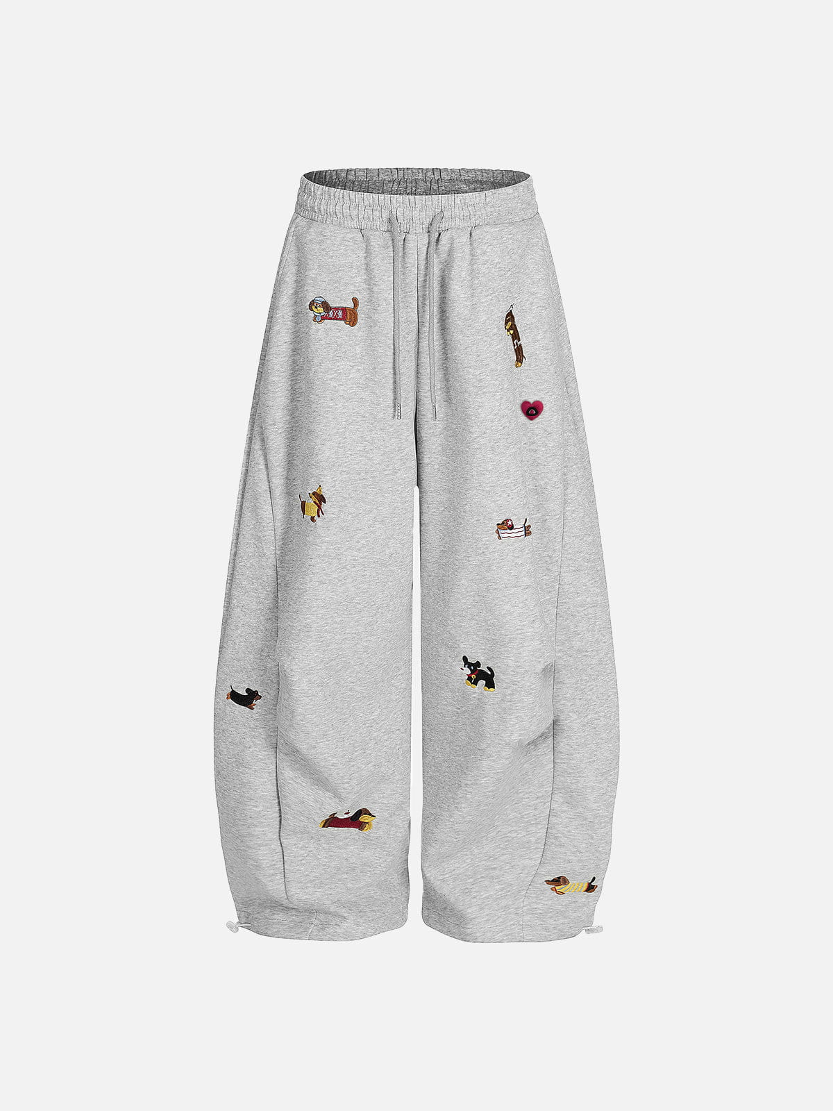 🐶 Aelfric Eden Embroidery Dog Baggy Barrel Sweatpants