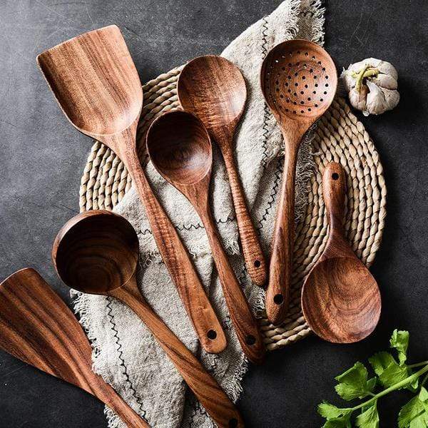 🔥🔥Teak Wooden Utensil Set