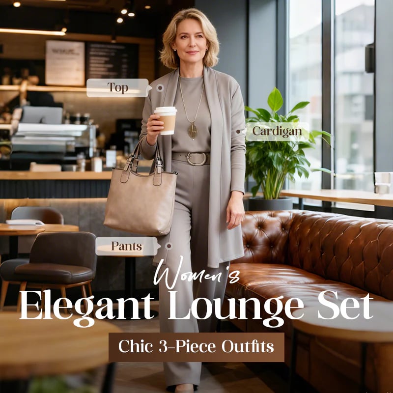 ⏰Elegant 3-piece set including a long cardigan, top and trousers💞