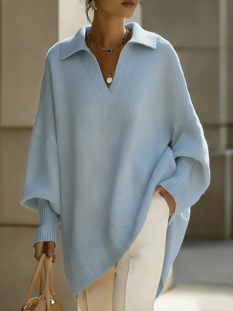 📦📦Buy 2 PCS for free shipping💥Women's Solid Color V-neck Long-sleeved Casual Loose-fitting Knitted Pullover Sweater