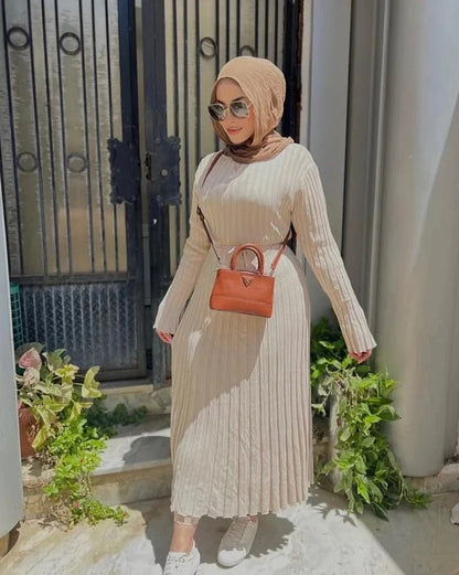 🎉2025 Fall New Long Sleeved Knit Midi Dress
