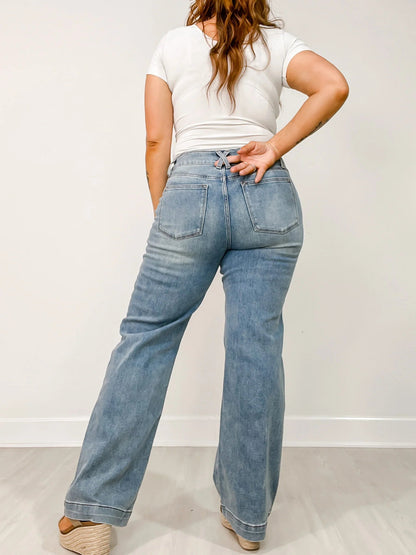 📦📦Buy 2 PCS for free shipping🔥Judy High Rise Double Button Wide Leg Jeans