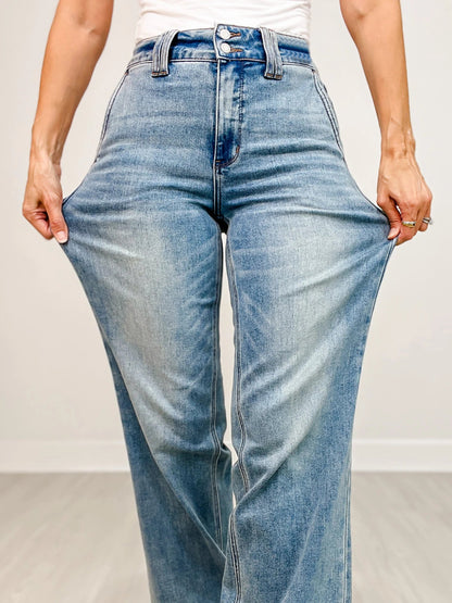 📦📦Buy 2 PCS for free shipping🔥Judy High Rise Double Button Wide Leg Jeans