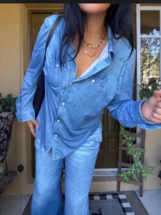 🌙 Denim Dreams Pajama Set – Cozy Fit, Soft Denim‐Look Loungewear for All Night Comfort 🌟