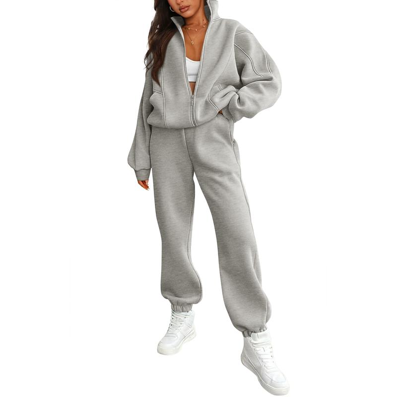 🔥Today’s Deal! Women’s Fleece Zip Sweatshirt & Pants Set