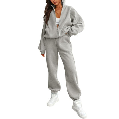 🔥Today’s Deal! Women’s Fleece Zip Sweatshirt & Pants Set