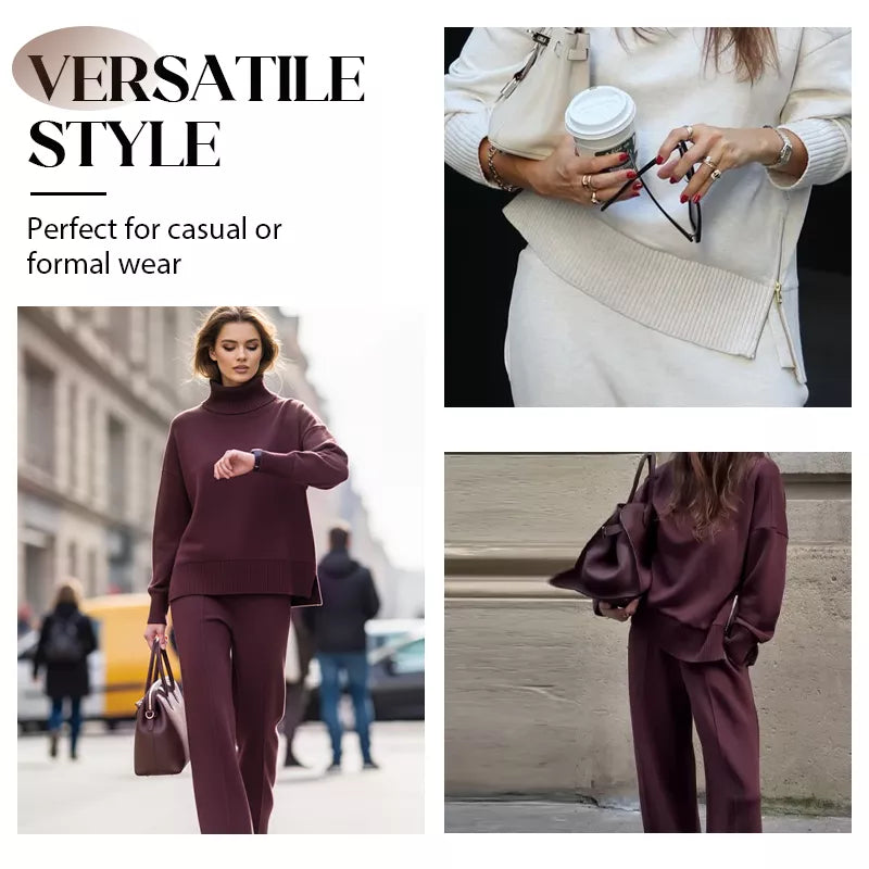 🤩🤩2026 New Arrivals 50% OFF💥High-Neck Side-Zip Sweatshirt & Pants Set 👚👖