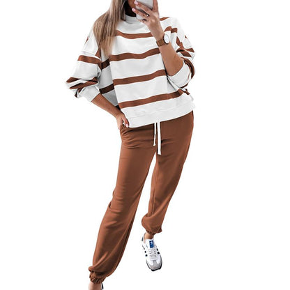 🔥 Cozy Striped Outfit 💫 Long Sleeve 2-Piece Set 2025