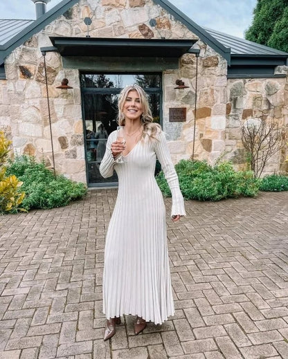 🎉2025 Fall New Long Sleeved Knit Midi Dress
