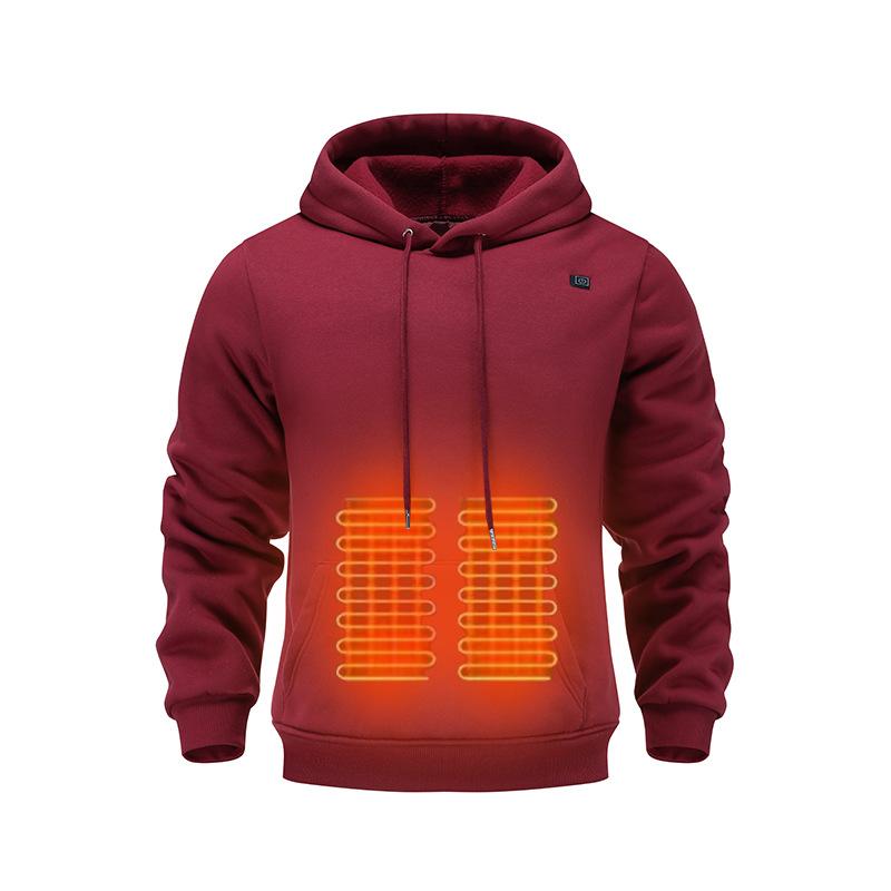 🔥Men's Smart Heated Hoodie - USB Powered, ✨5-Zone Heating, 3-Speed Warmth for Winter