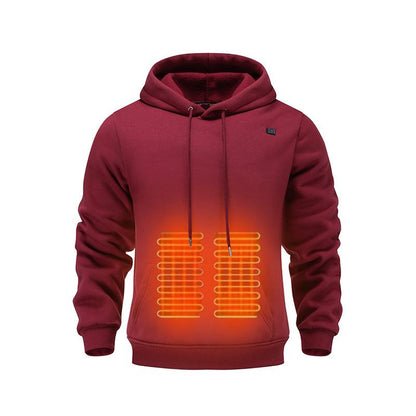 🔥Men's Smart Heated Hoodie - USB Powered, ✨5-Zone Heating, 3-Speed Warmth for Winter