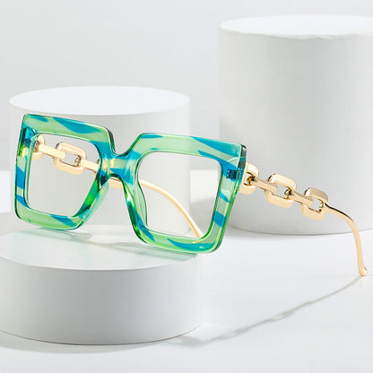 🎈🎈Lastday 70%OFF-Women’s Oversized Square Chain Reading Glasses(1set-6pcs)