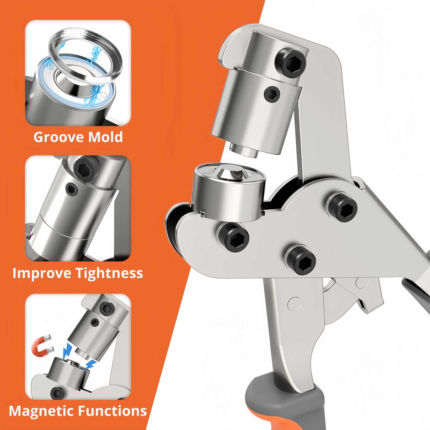 🔥 50% OFF TODAY🛠️ Heavy-Duty Grommet Plier | 3/8" Eyelet Tool Kit with 200pcs Grommets