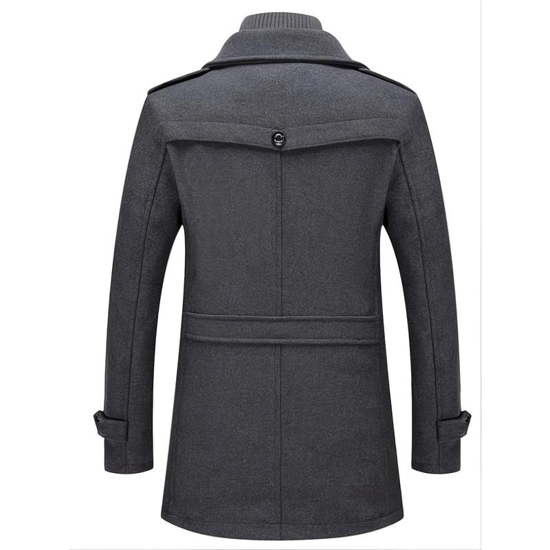 🔥 50% Off! Men's business woolen coat fashion double neck medium and long woolen coat, autumn and winter