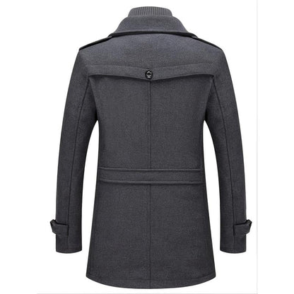 🔥 50% Off! Men's business woolen coat fashion double neck medium and long woolen coat, autumn and winter