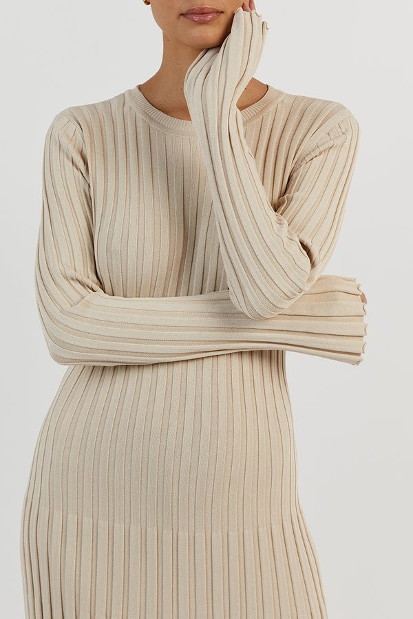 🎉2025 Fall New Long Sleeved Knit Midi Dress