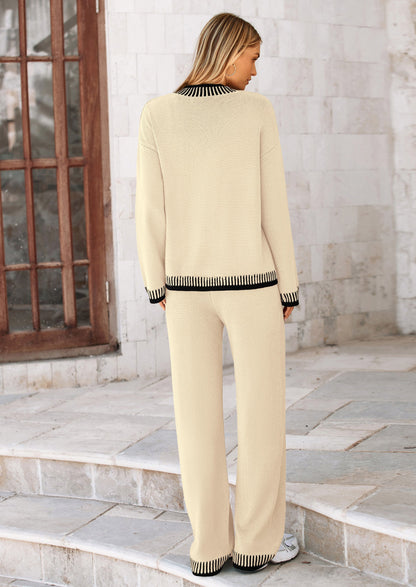 🔥WINTER SALE 50% OFF!❄️ Cozy Knit 2-Piece Cardigan & Wide-Leg Pants Set