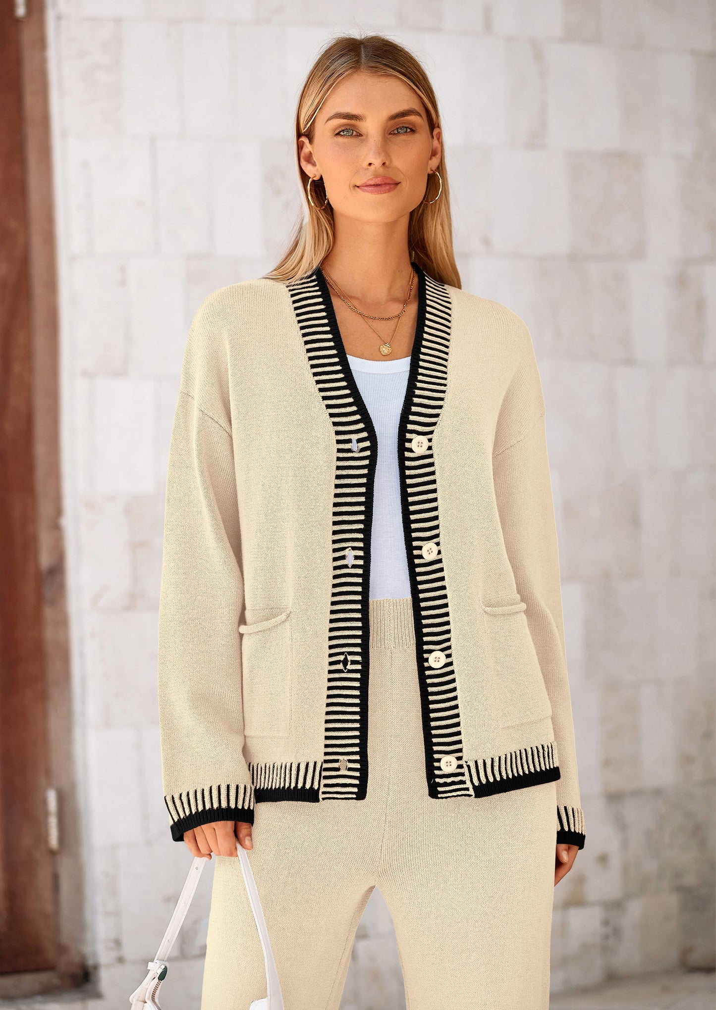 🔥WINTER SALE 50% OFF!❄️ Cozy Knit 2-Piece Cardigan & Wide-Leg Pants Set