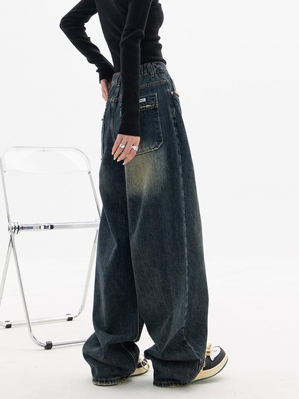 ✨✨Y2K Baggy Wide-Leg Jeans ✨ High-Stretch Denim with 4 Pockets | Streetwear Casual Bottoms