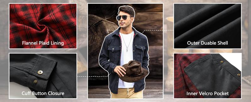 ⚡Hot Sales 49% OFF🔥Men's Flannel Lined Shacket Jacket