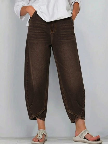 🎈🎈 100% cotton denim with a crossover hem — comfy, flattering, and easy to style