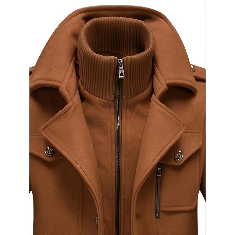 🔥 50% Off! Men's business woolen coat fashion double neck medium and long woolen coat, autumn and winter