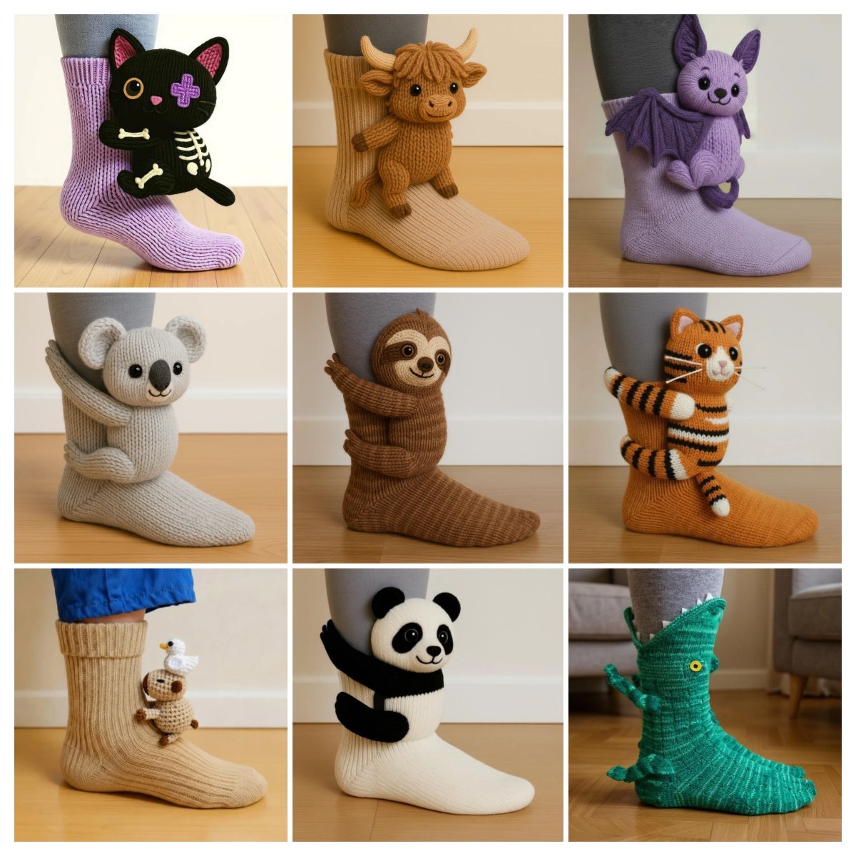 🧦 Adorable 3D Animal Socks | Cozy Cartoon Style 🐾