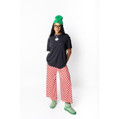Womens Checkered Pants - Red