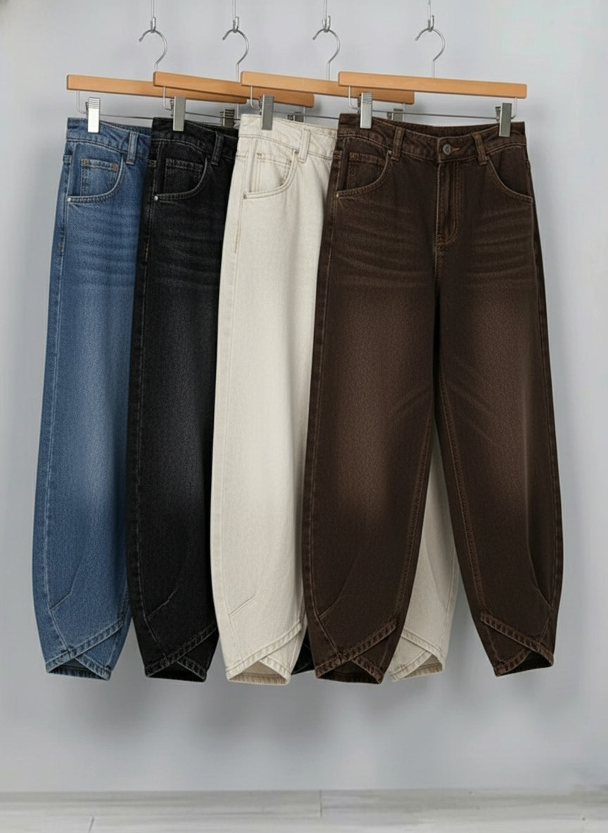 🎈🎈 100% cotton denim with a crossover hem — comfy, flattering, and easy to style