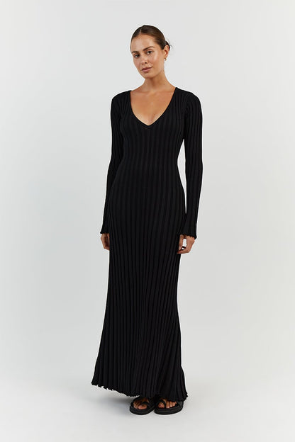 🎉2025 Fall New Long Sleeved Knit Midi Dress