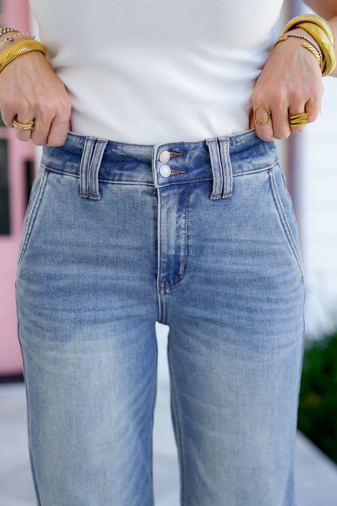 📦📦Buy 2 PCS for free shipping🔥Judy High Rise Double Button Wide Leg Jeans