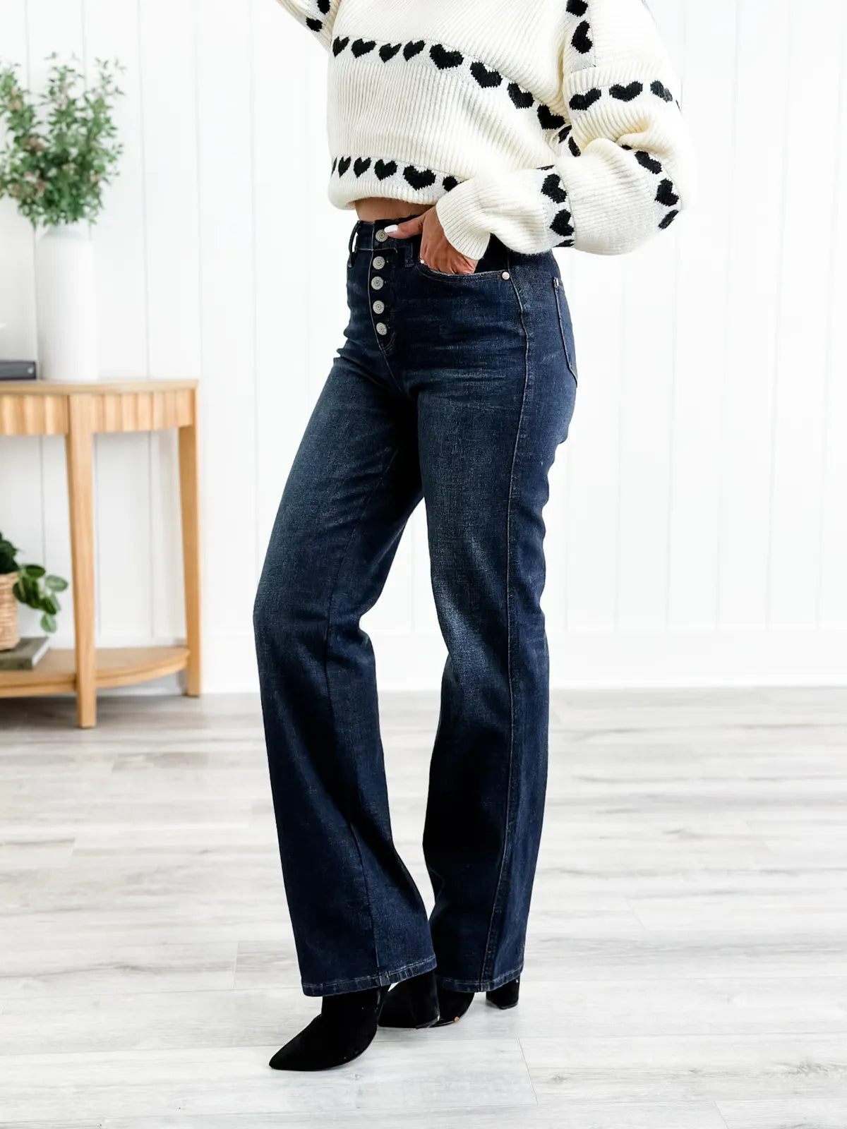 💝💝Judy Mid Rise Button Fly Bootcut Jeans (Buy 2 Free Shipping)