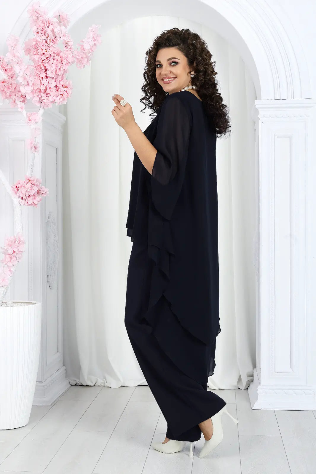🤩🤩Elegant Layered Chiffon High-Low Top and Pants Two Piece Set (Buy 2 Free Shipping)