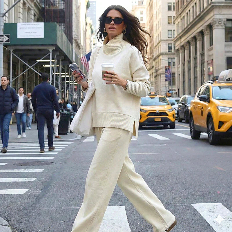 🤩🤩2026 New Arrivals 50% OFF💥High-Neck Side-Zip Sweatshirt & Pants Set 👚👖